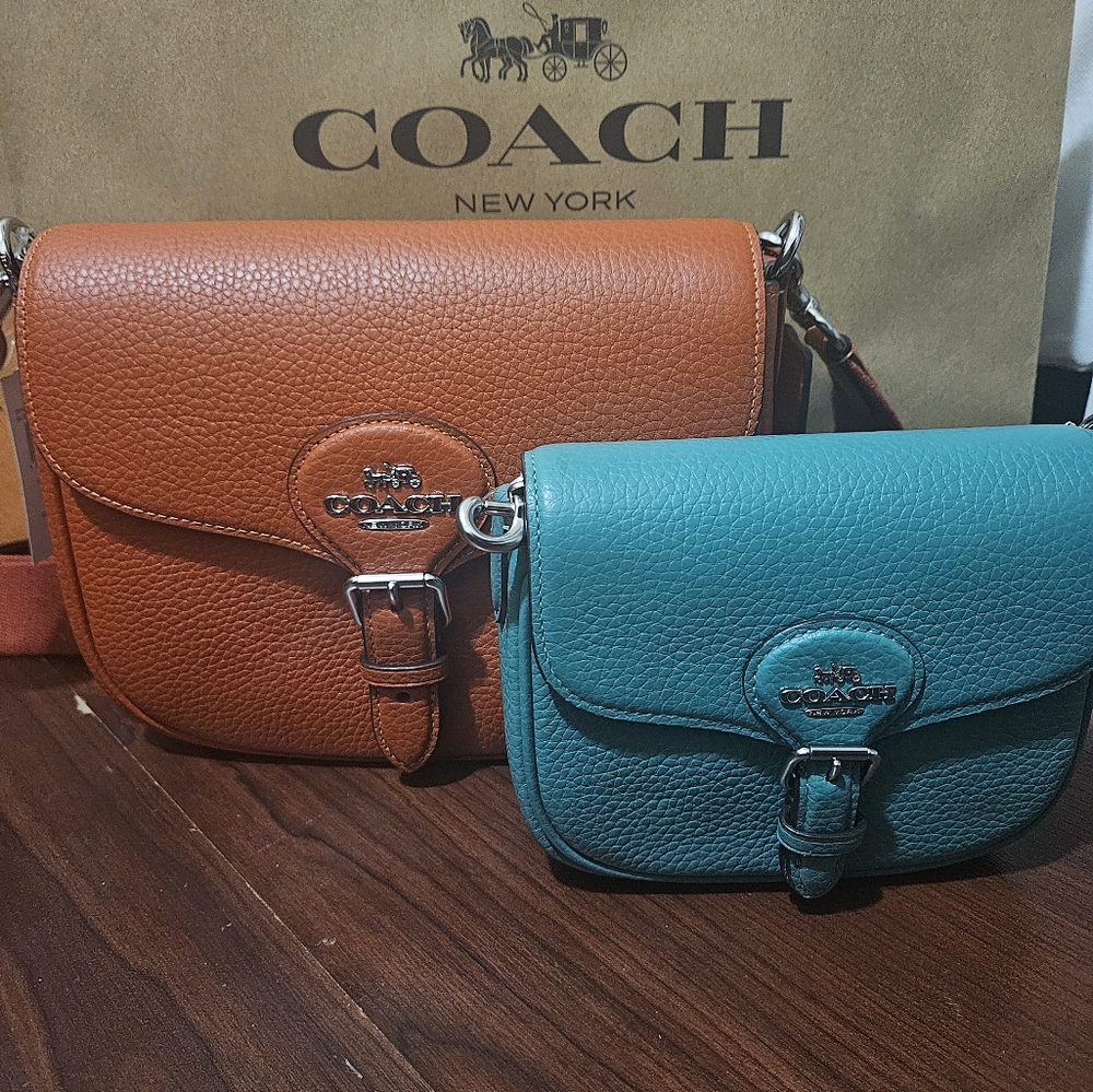 Coach Amelia Orange Saddle Bag with Silver Hardware NWT - Picture 9 of 10
